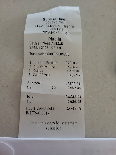 Photo of SunRise Diner - 908 2 Ave, Beaverlodge, AB T0H 0C0